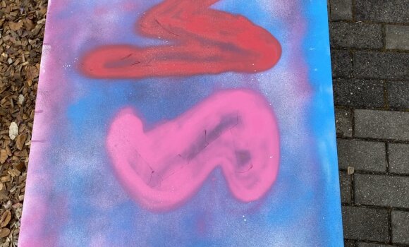 Graffitibild mit den Buschtaben MS